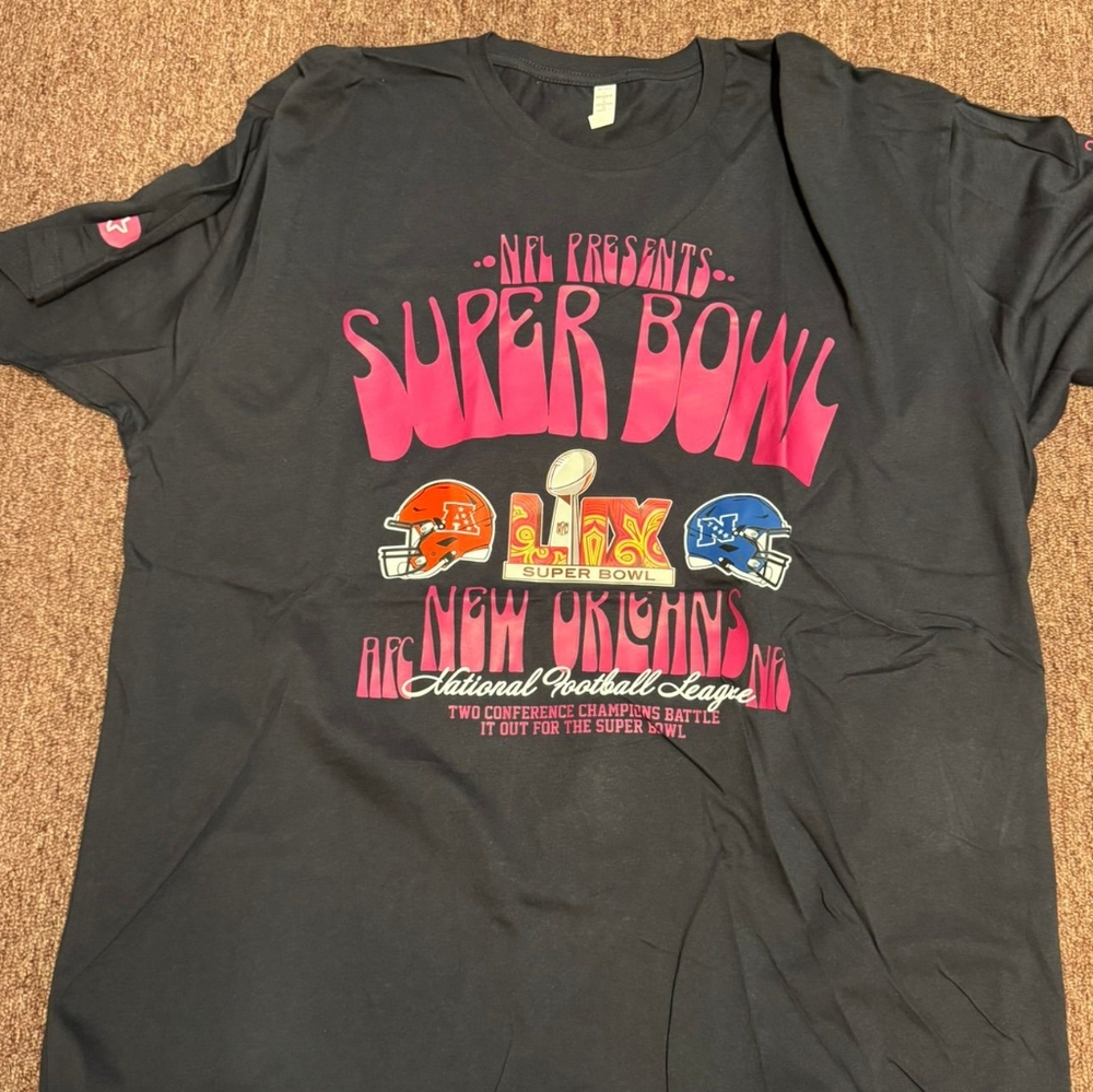 STARTER Super Bowl Graphic Tee - Black, Pink, Blue, Orange